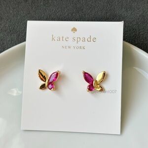 Kate Spade Pink and Gold Butterfly Earrings